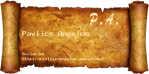 Pavlics Angelus névjegykártya